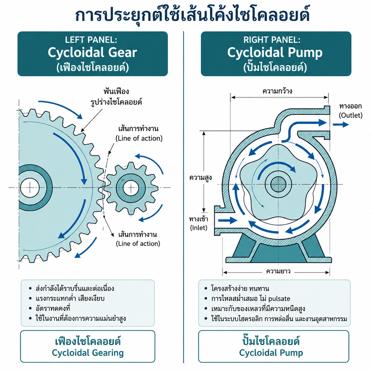 การประยุกต์ใช้เฟืองไซโคลอิดและปั๊มไซโคลอิดในงานวิศวกรรม